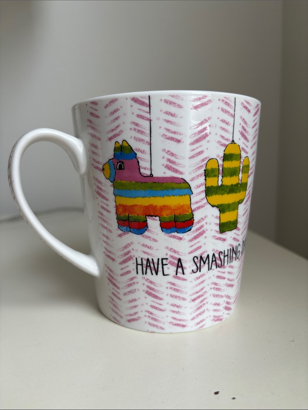 Pier 1 Piñata Jumbo Mug Have A Smashing Day guitar cactus donkey